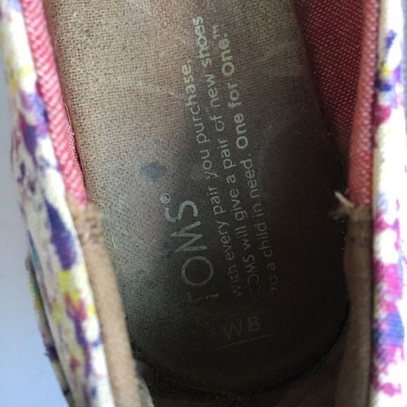 TOMS CANVAS WEDGE ESPADRILLE PEEP TOE HEELS ABSTRACT FLORAL WHITE MULTI … - Picture 6 of 7